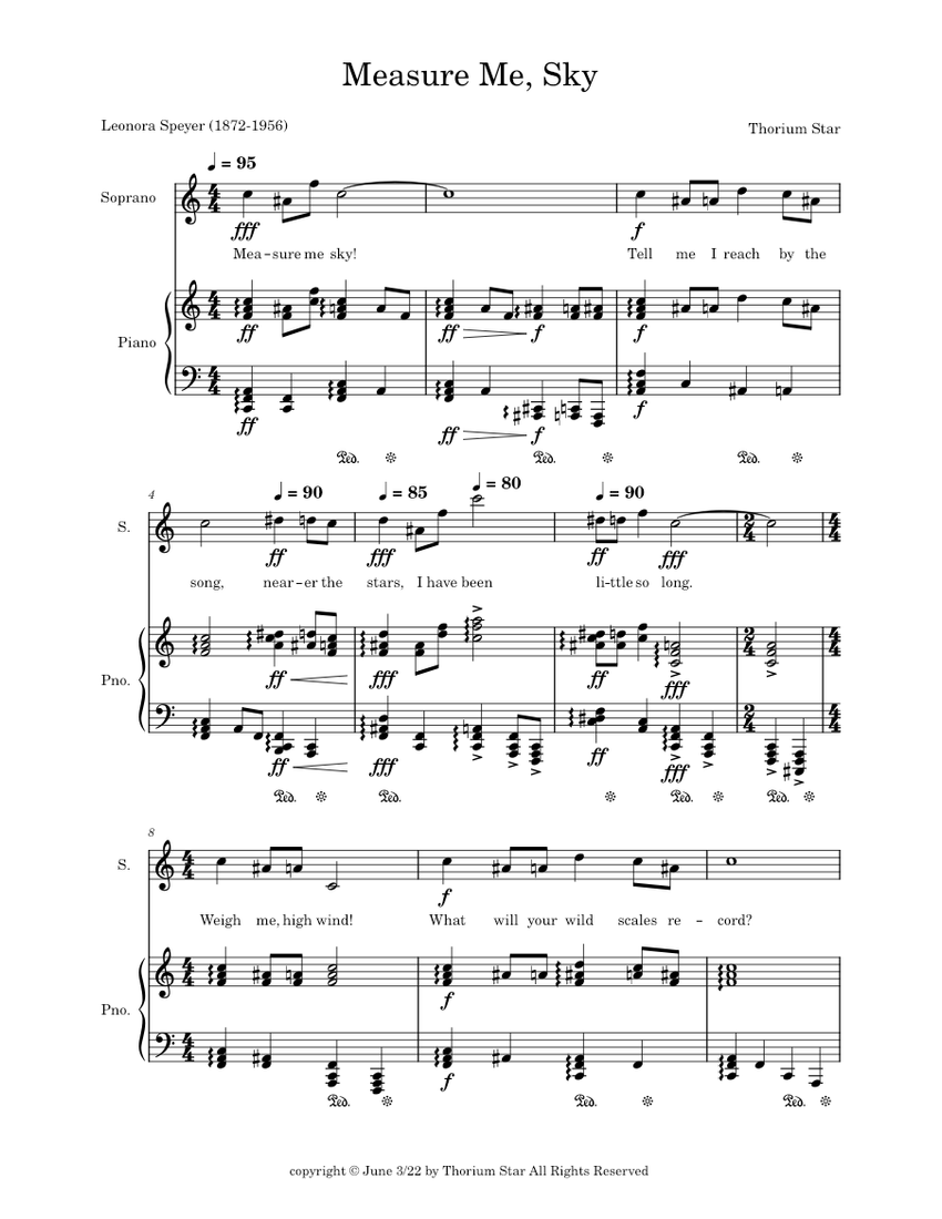 Measure Me, Sky Sheet music for Piano, Soprano (Piano-Voice