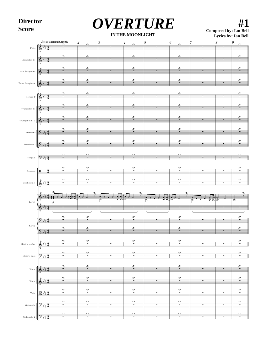 Overture Instruments Overture (ITM) – Moonlight Music Sheet music for Piano, Trombone, Flute ...