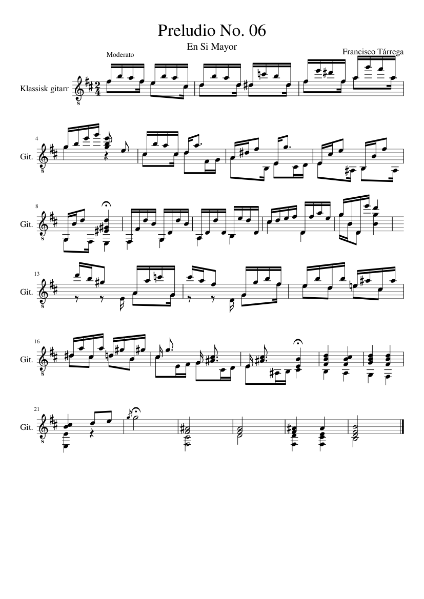 Francisco Tárrega - Preludio No. 06
