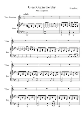 The great gig in the sky – Pink Floyd Sheet music for Piano (Solo)