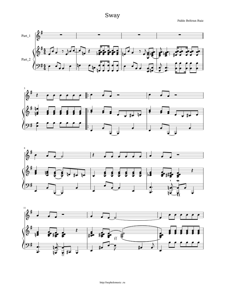 SWAY Sheet music for Piano, Vocals (Piano-Voice) | Musescore.com