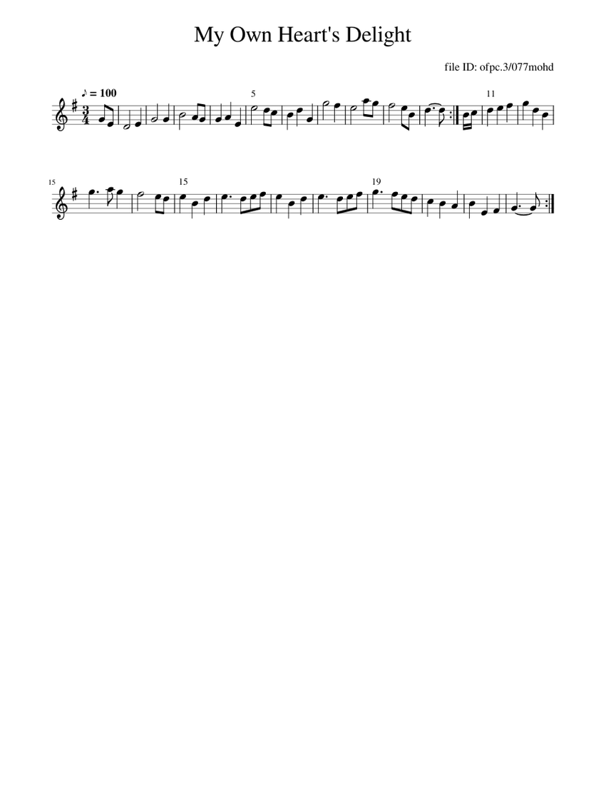 My Own Heart's Delight Sheet music for Piano (Solo) Easy