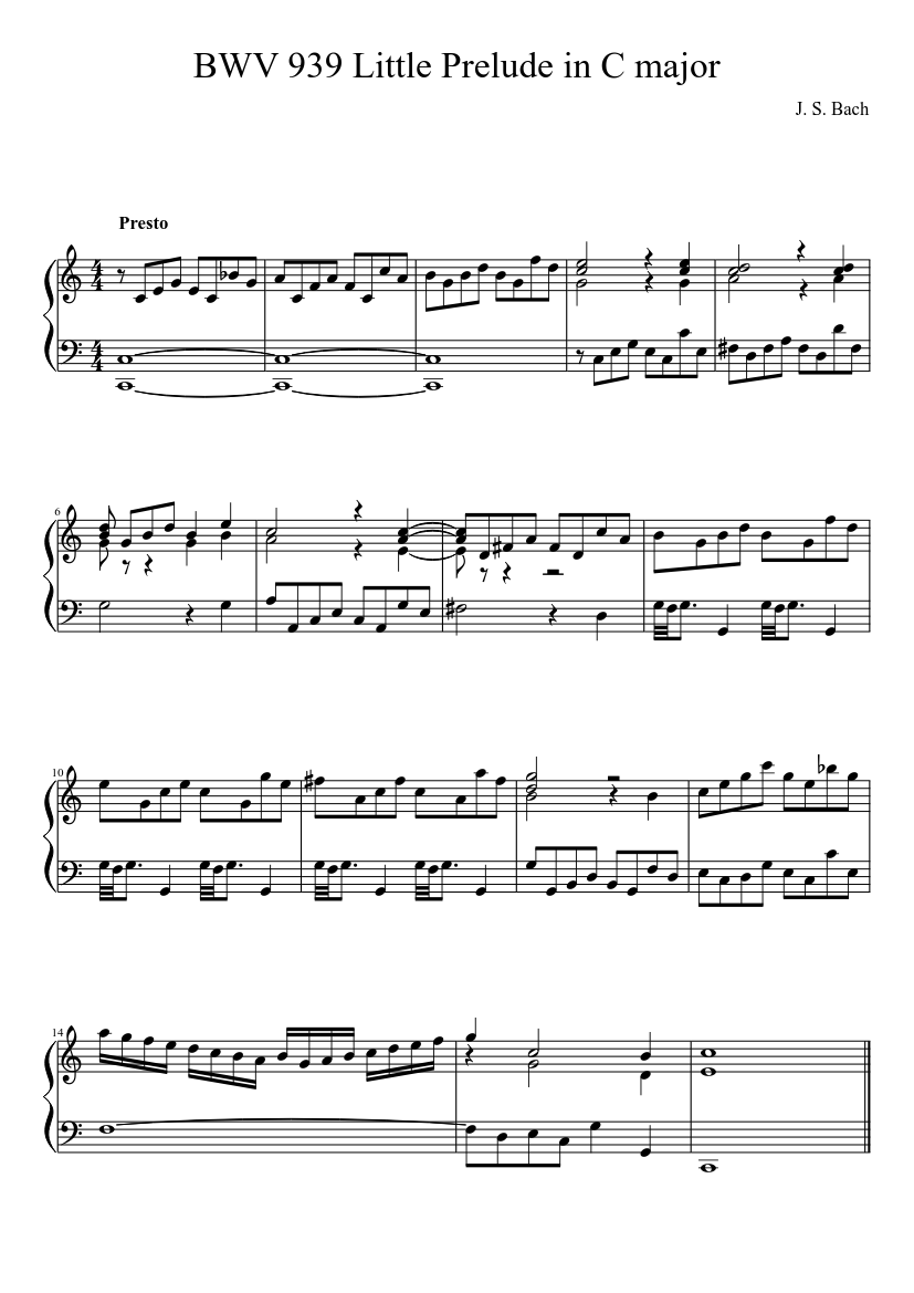 5 Kleine Präludien BWV 939-943