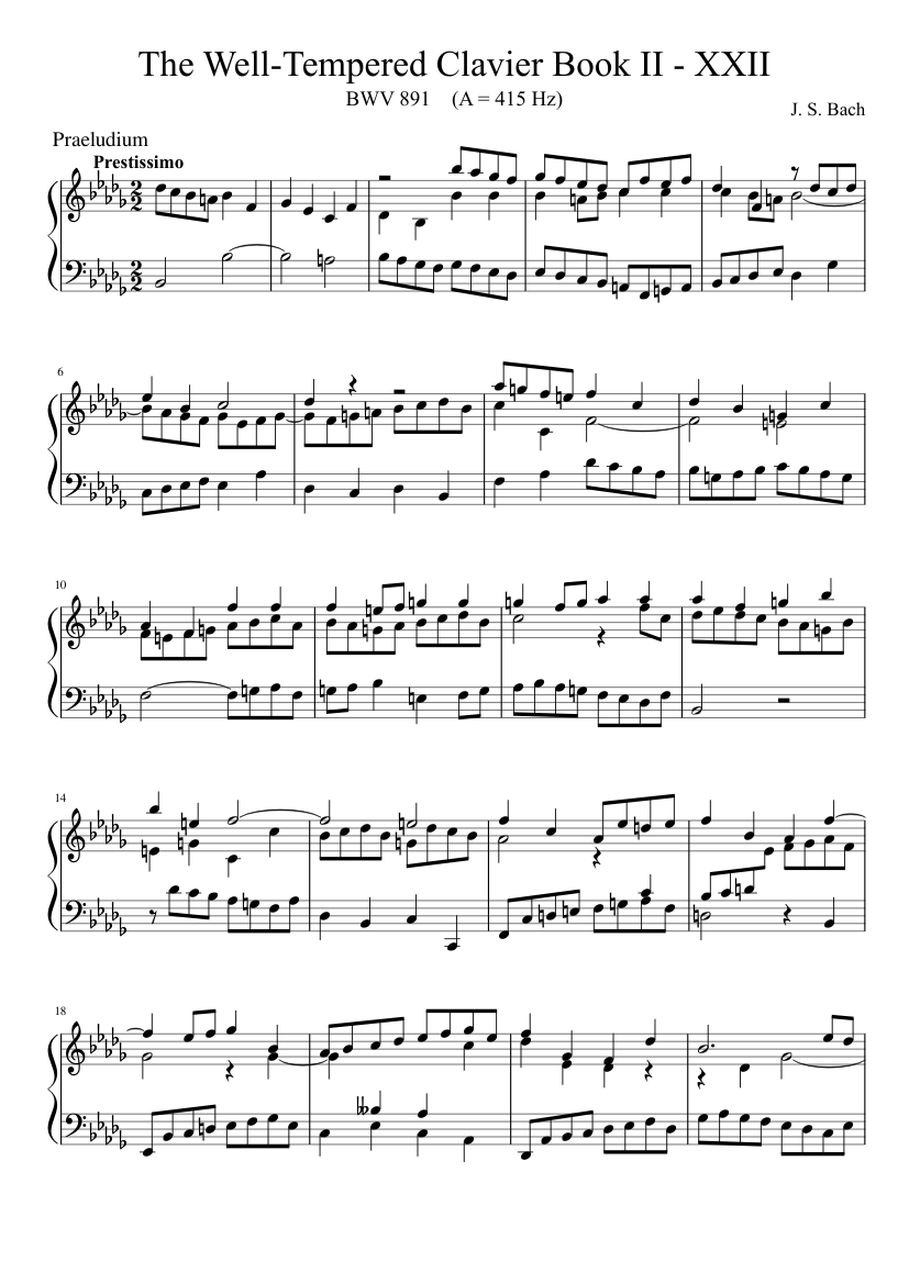 Prelude and Fugue in B-flat minor BWV 891