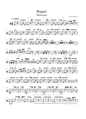 Free Beggin' by Måneskin sheet music | Download PDF or print on  Musescore.com