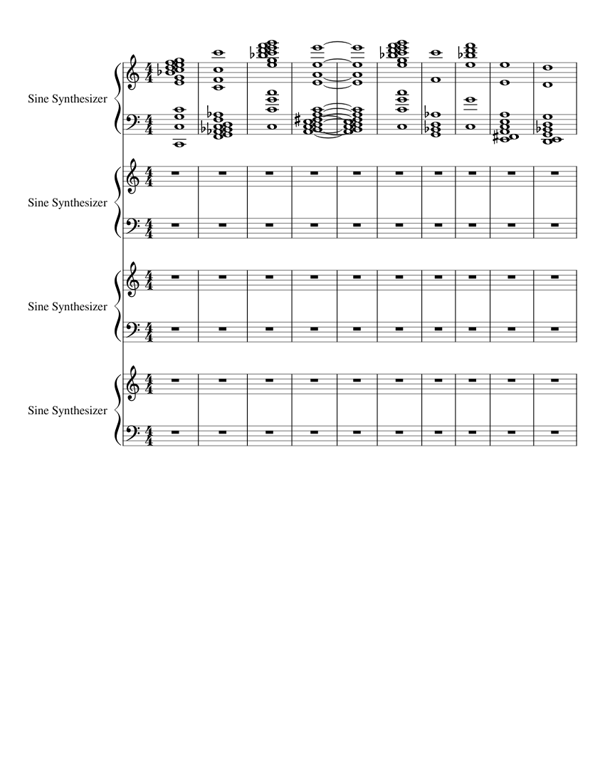 Undertone Timbre Experiments Sheet music for Synthesizer (Mixed Quartet ...