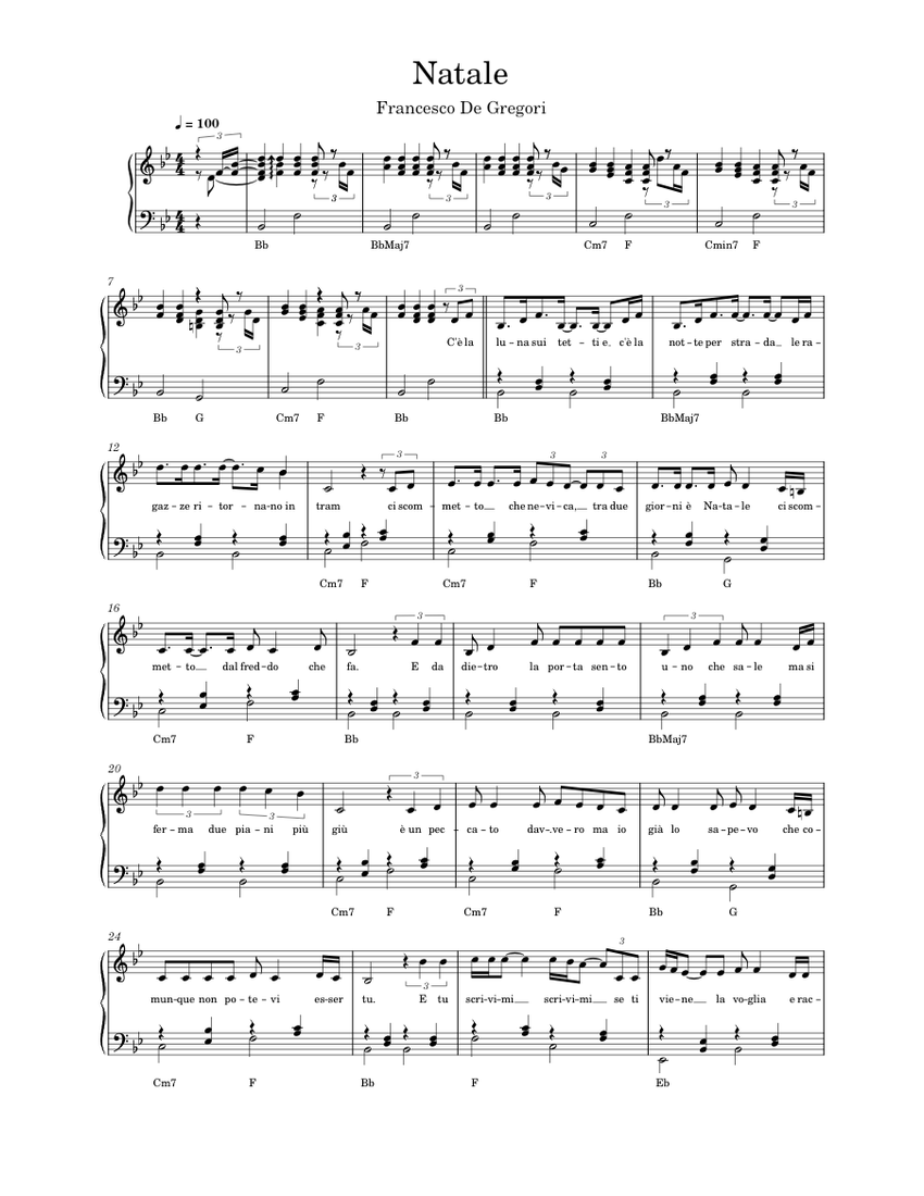 Natale Sheet music for Piano (Solo) Easy | Musescore.com