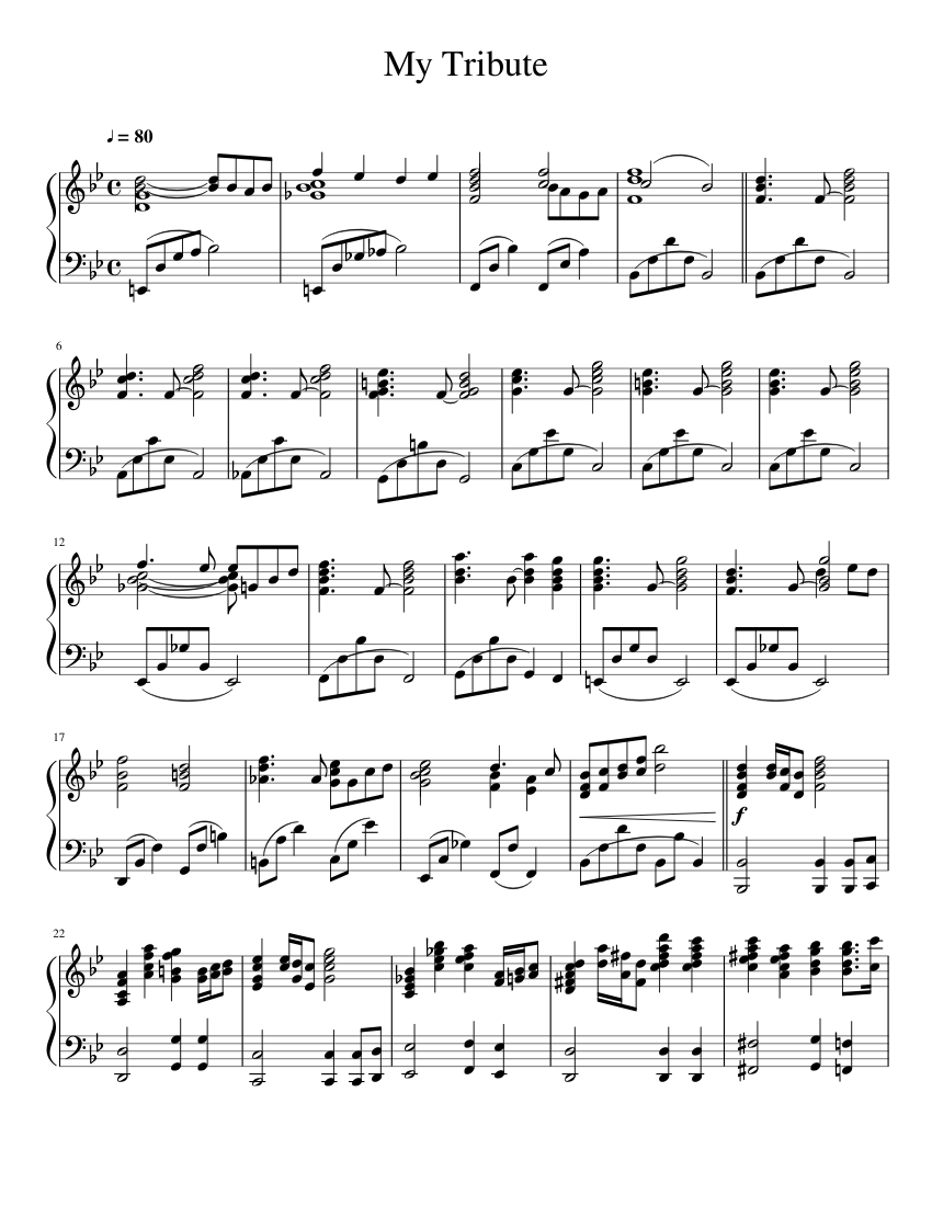 My Tribute Sheet music for Piano (Solo) | Musescore.com