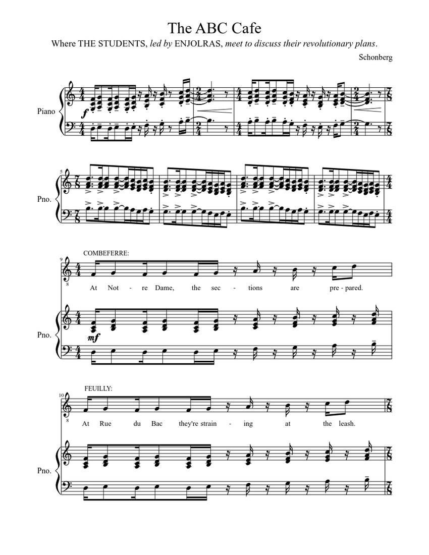The Abc Cafe Red Black Sheet Music For Piano Solo Musescore Com The conflict between love and revolution. the abc cafe red black sheet music