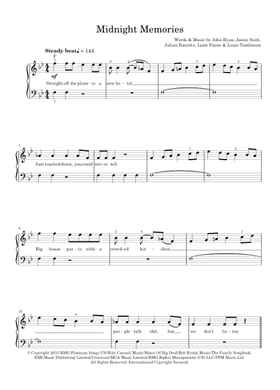 Free Midnight Memories by One Direction sheet music | Download PDF or print  on Musescore.com