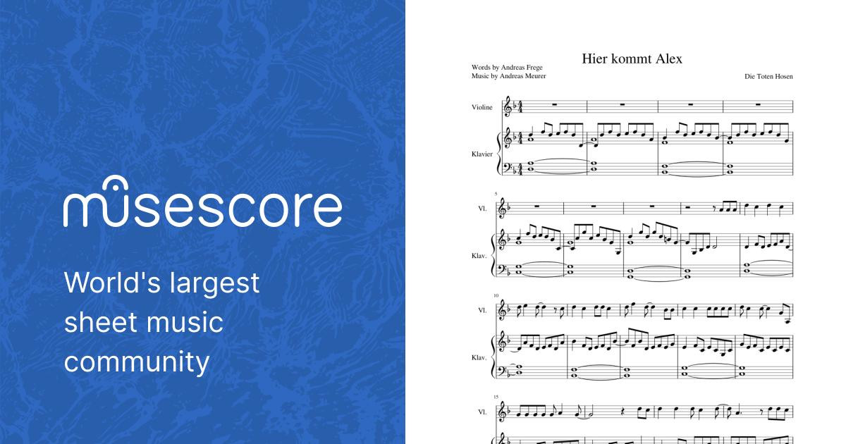 Hier kommt Alex Sheet music for Piano, Violin (Solo) | Musescore.com