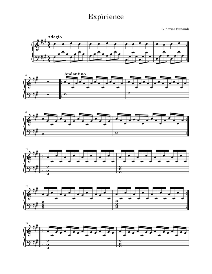 Experience Sheet music for Piano (Piano Four Hand) | Musescore.com