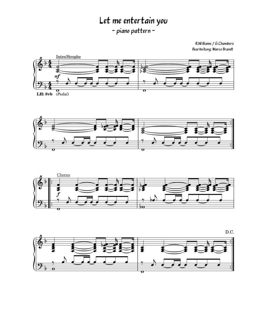 Let me entertain you Robbie Williams Sheet music for Piano (Solo