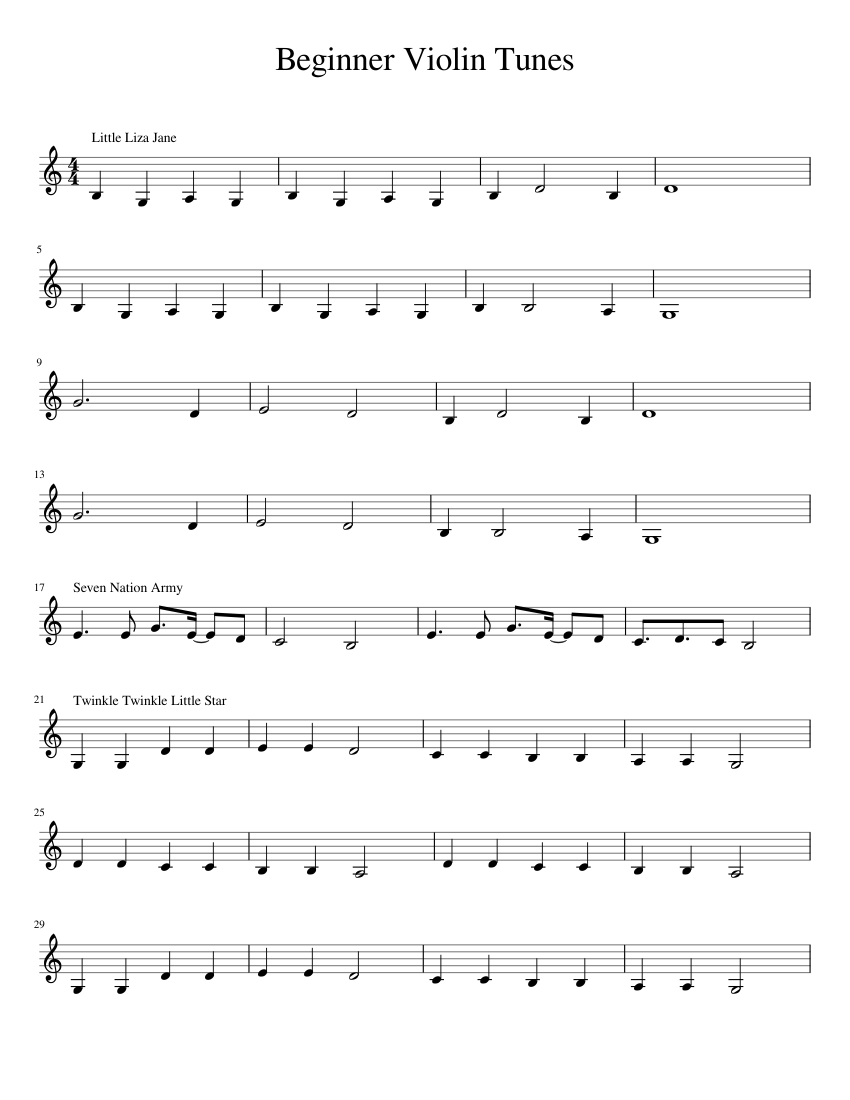 beginner-violin-tunes-sheet-music-for-violin-solo-musescore