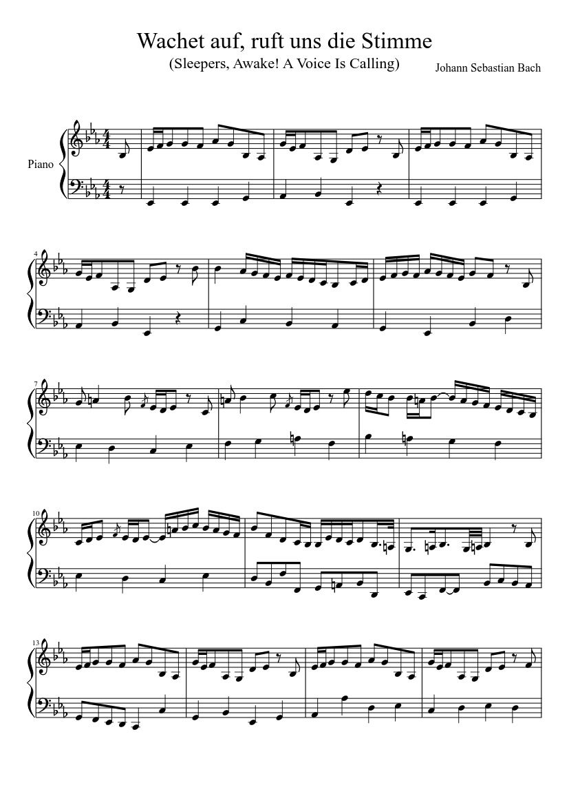 Wachet auf ruft uns die Stimme BWV 645