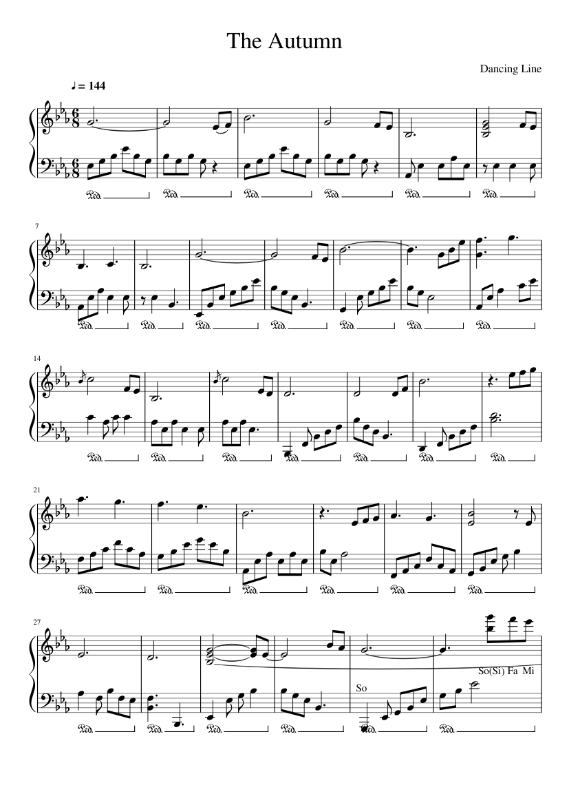 Dancing Line--The Autumn Sheet music for Piano (Solo) | Musescore.com