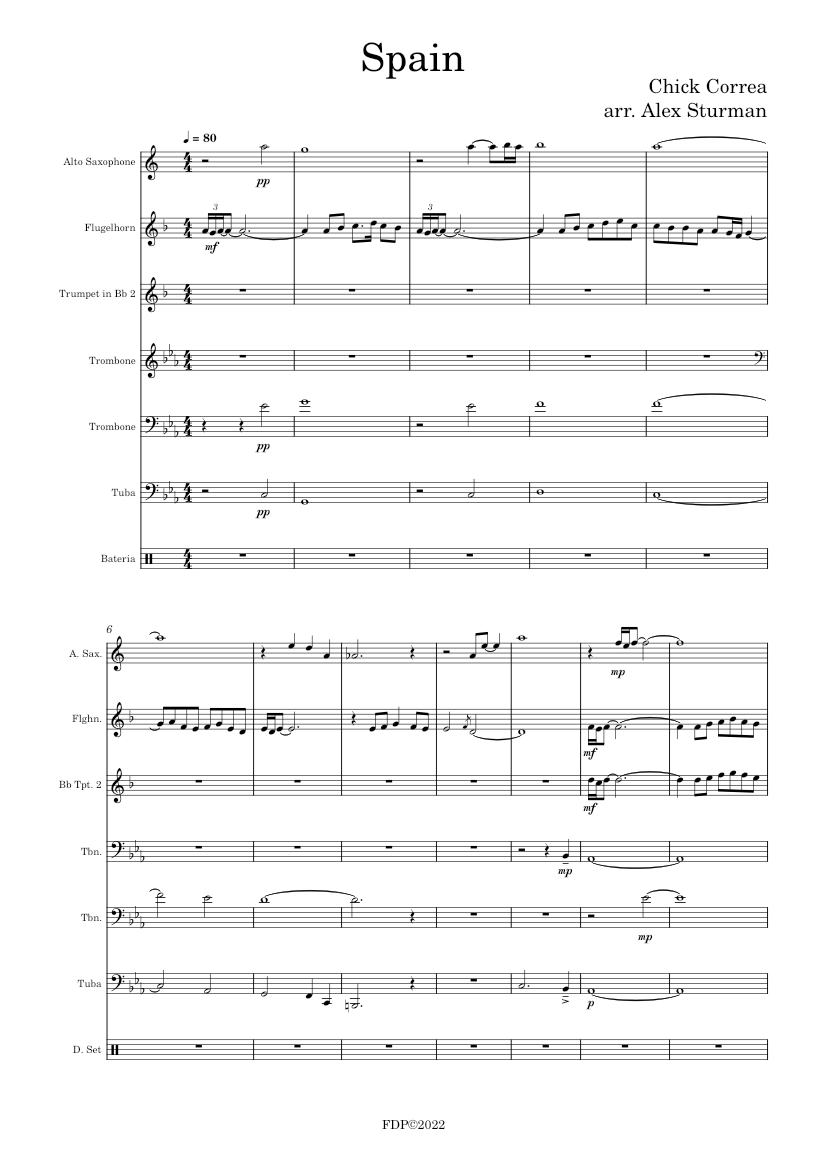 Spain – Chick Corea Spain - Chick Correa Sheet music for Trombone, Tuba ...