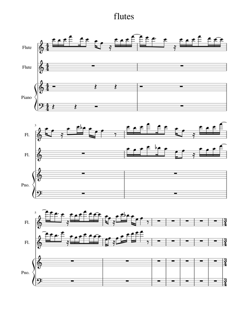 flutes Sheet music for Piano, Flute (Mixed Trio) | Musescore.com