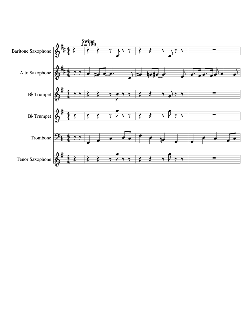 Family Guy Sheet music for Trombone, Saxophone alto, Saxophone tenor