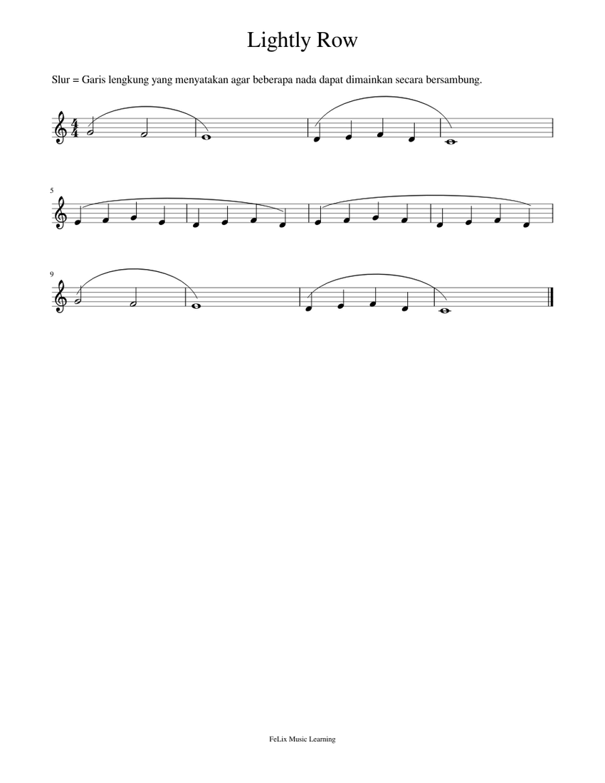 Lightly Row Sheet music for Piano (Solo) Easy | Musescore.com