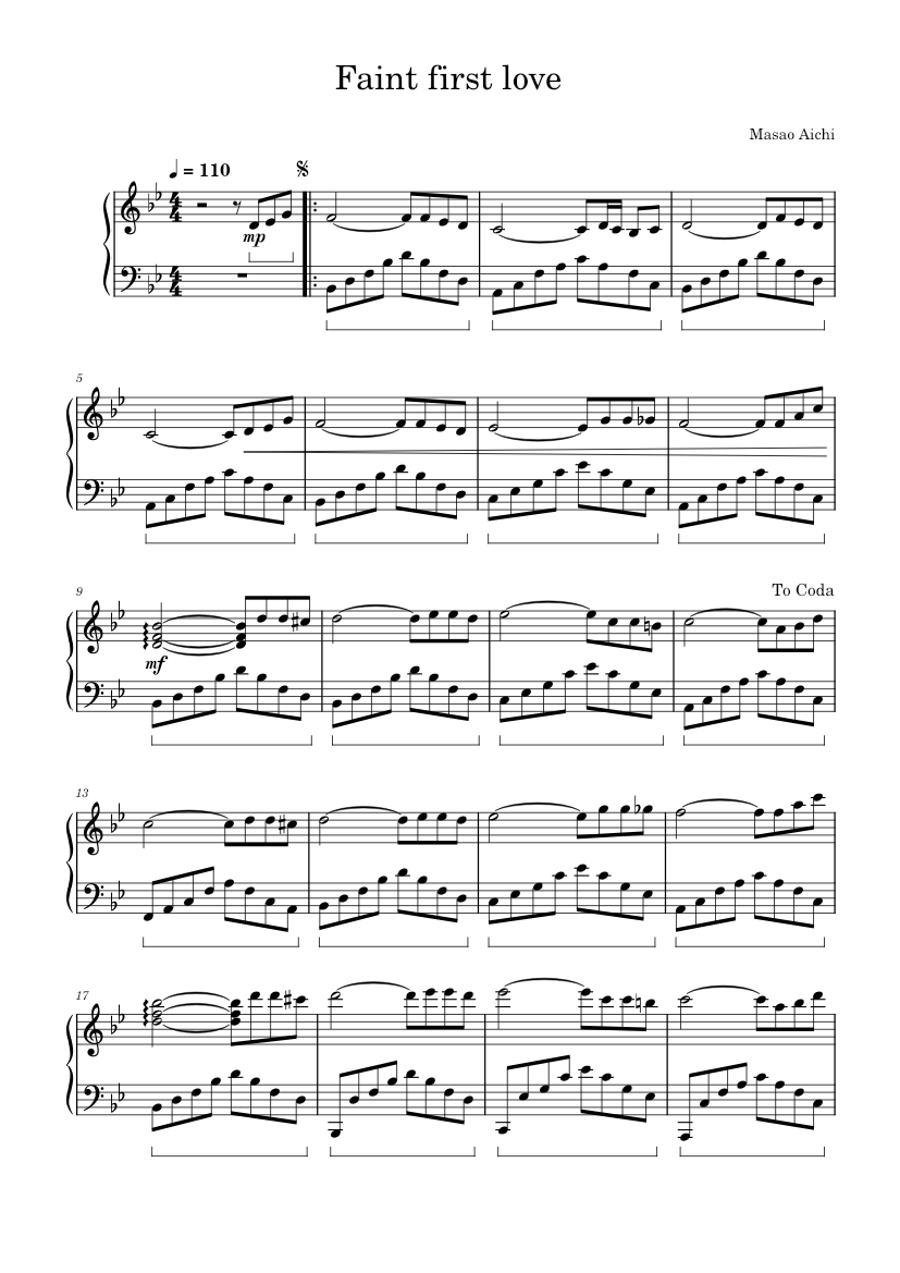 Faint first love Sheet music for Piano (Solo) | Musescore.com