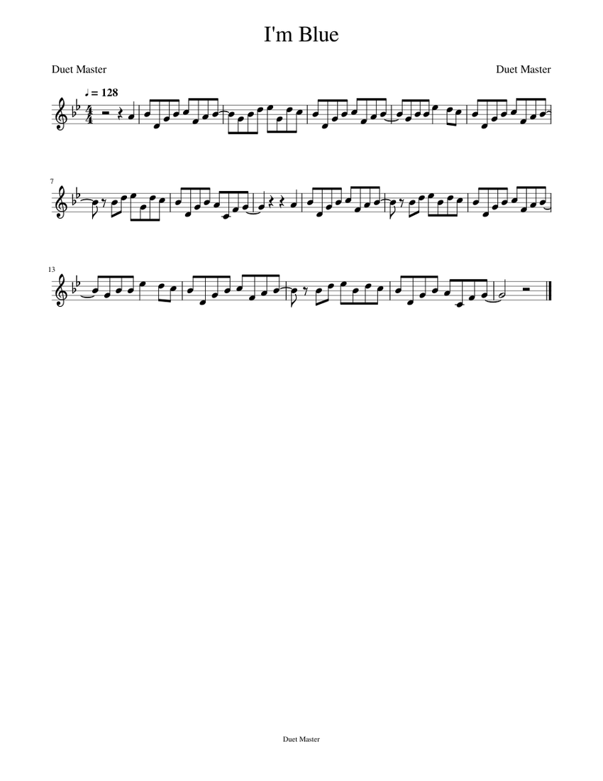I'm_Blue Violin Cover Sheet music for Piano (Solo) | Download and print