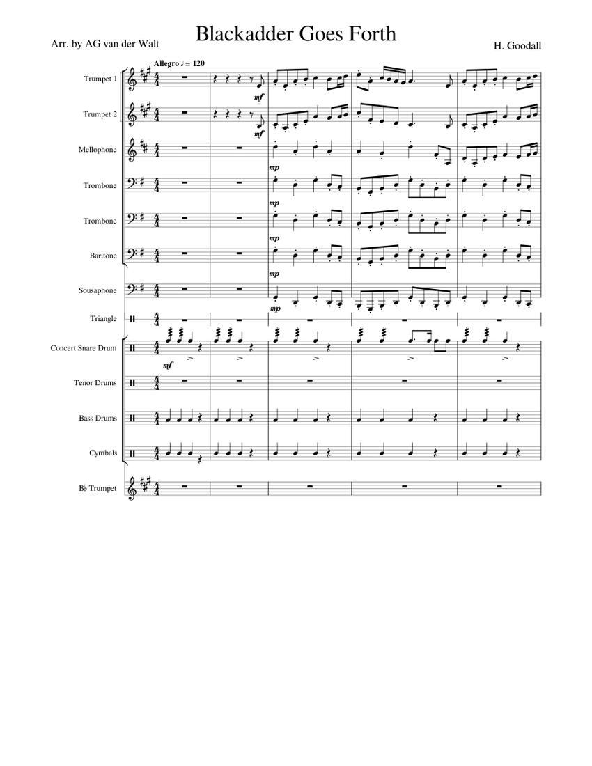 Blackadder Goes Forth (Season 4 Theme) Sheet music for Trombone ...