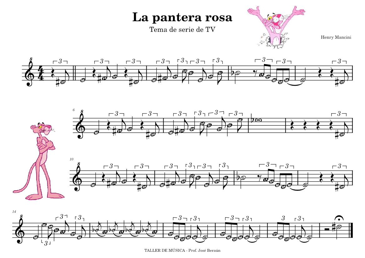 Pantera Rosa Song La pantera rosa - Henry Mancini FLAUTA (The pink panter) Sheet music ...