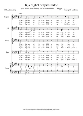 Free Kjærlighet Er Lysets Kilde by Ludvig M. Lindeman sheet music |  Download PDF or print on Musescore.com