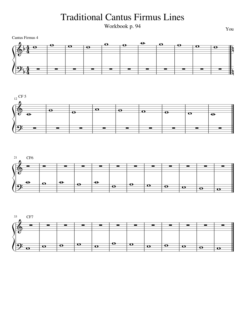 Traditional Cantus Firmus piano tutorial