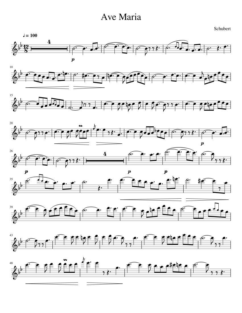 Ave Maria Sheet Music For Violin Solo Musescore Com