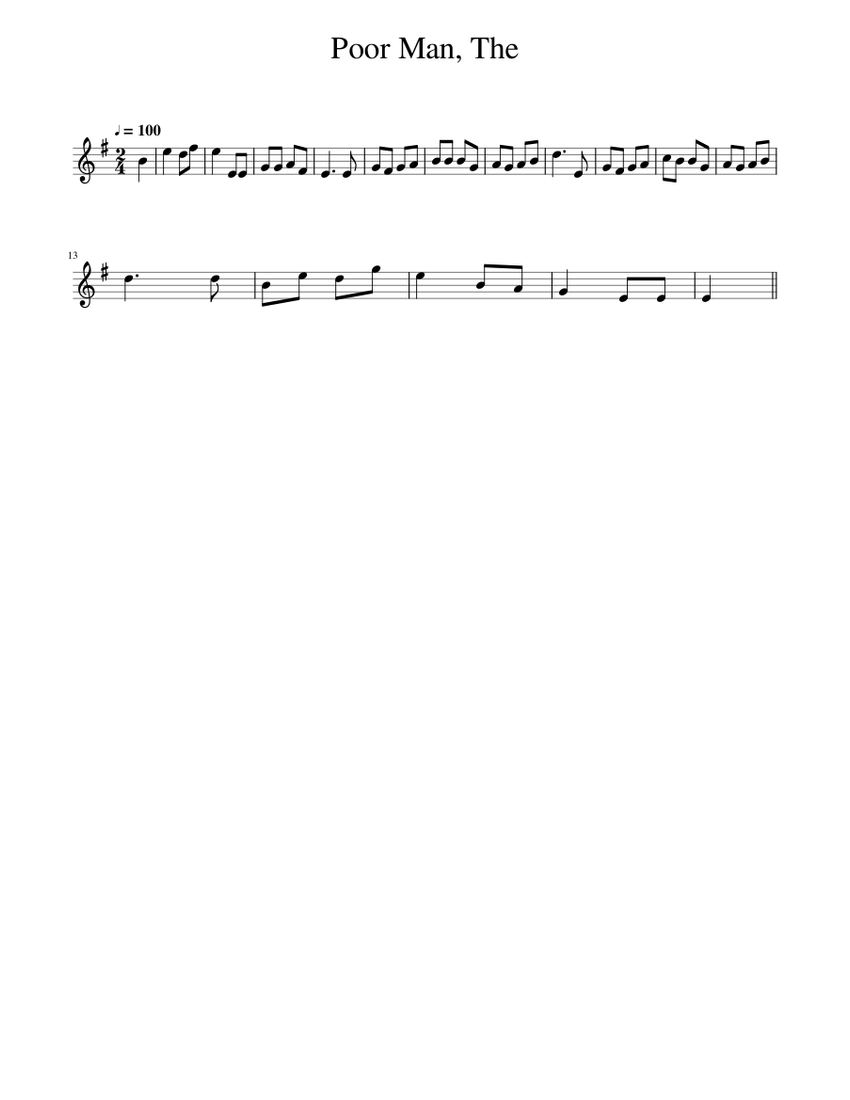 The Poor Man Sheet music for Piano (Solo) Easy | Musescore.com