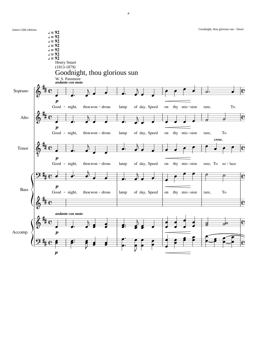 Goodnight thou glorious sun!