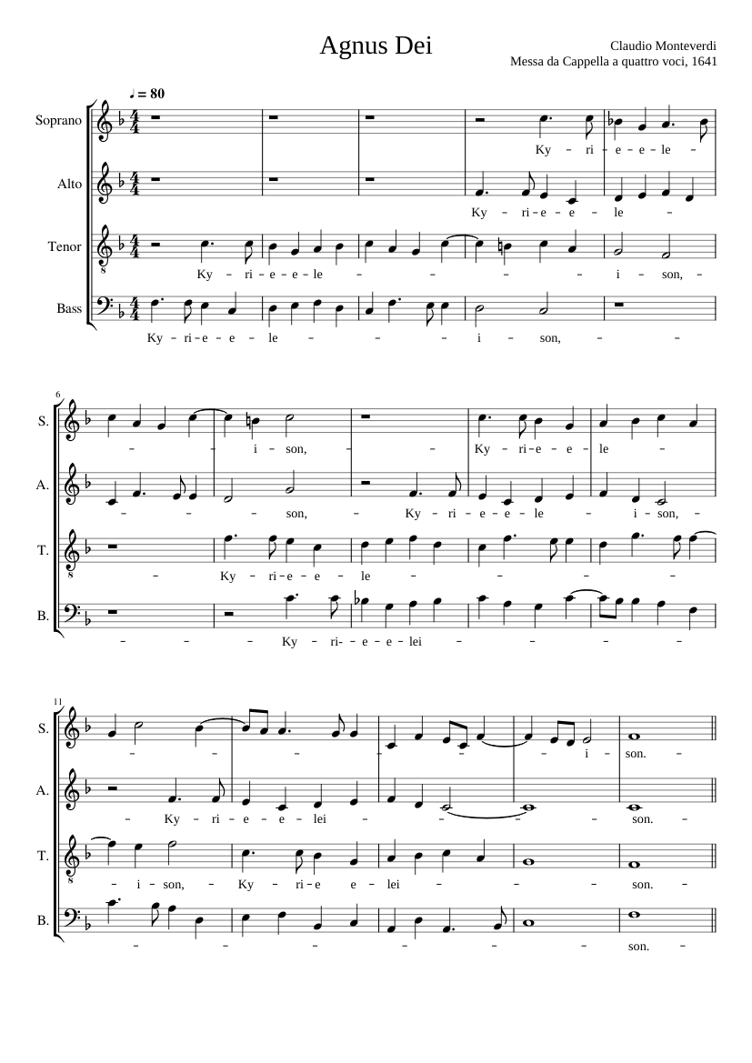 Messa da Capella a quattro voci (1641) - Claudio Monteverdi