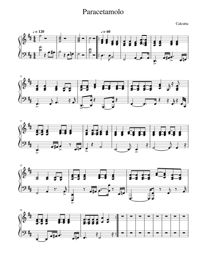 Paracetamolo - Calcutta - piano tutorial