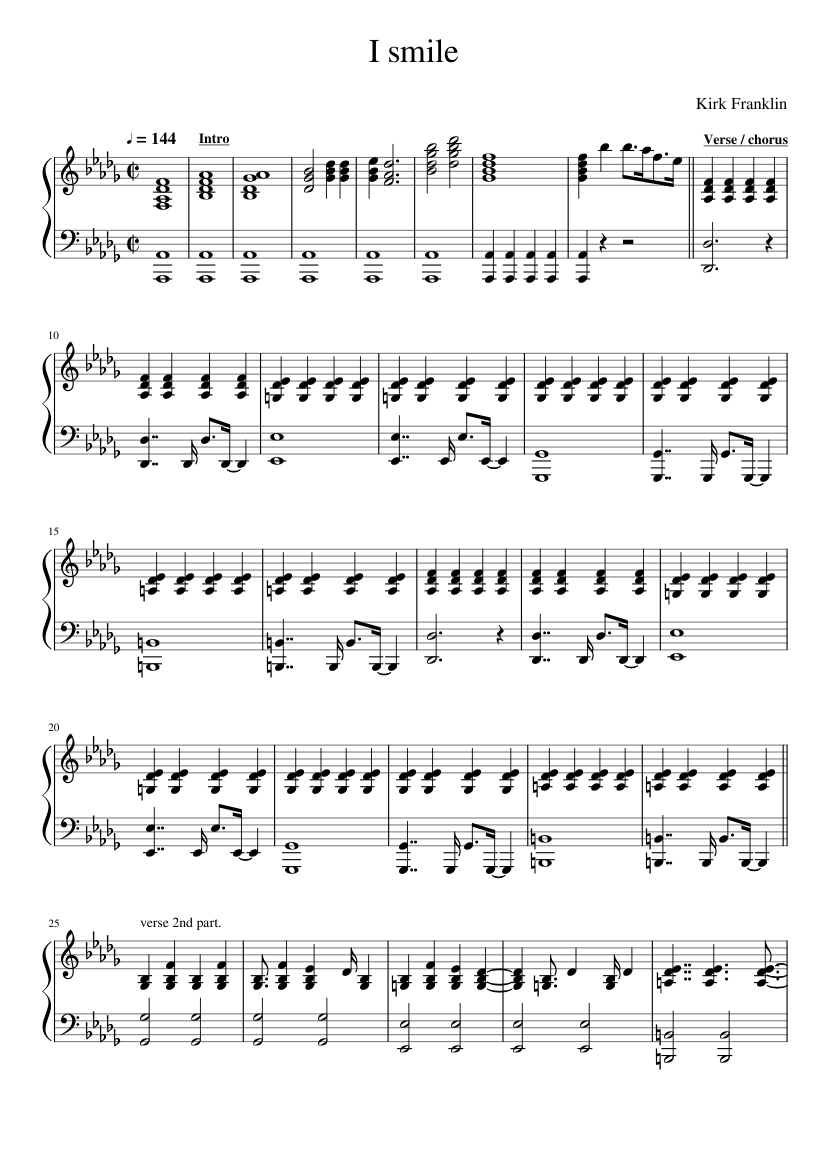I smile (piano arrangement) Sheet music for Piano (Solo) | Musescore.com
