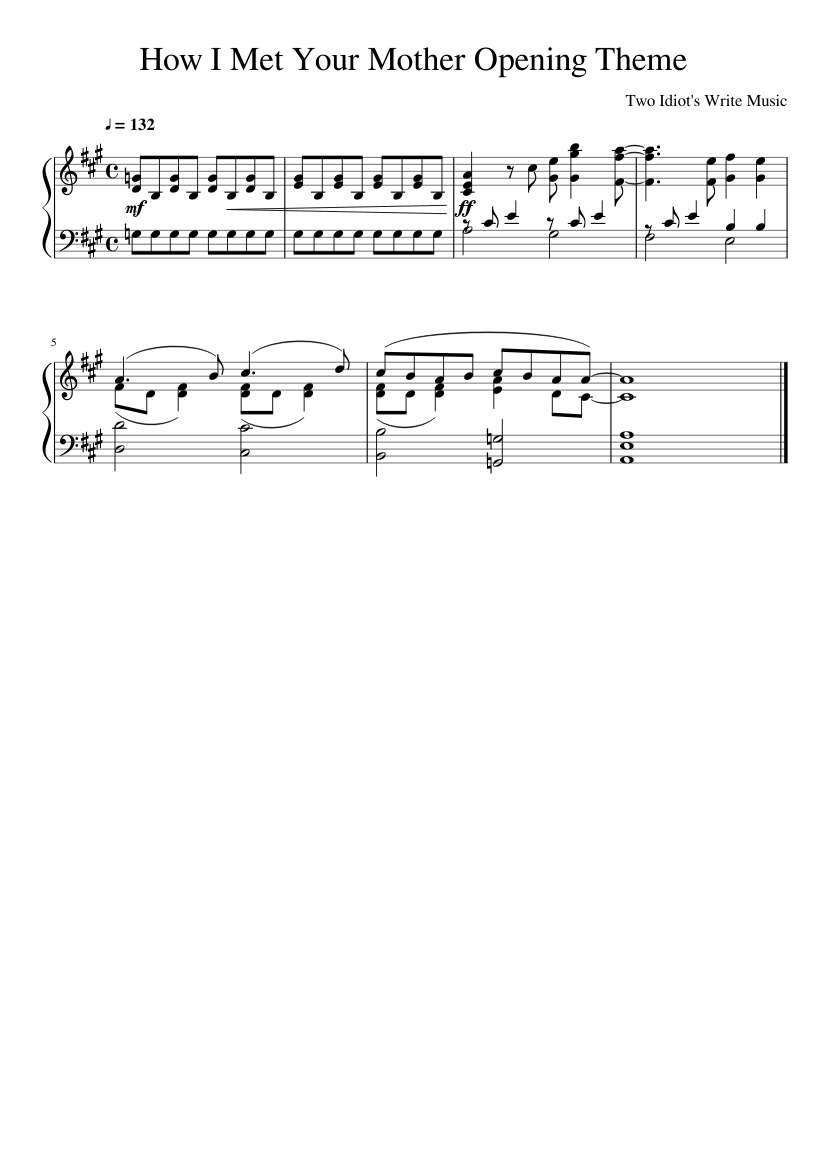 How I Met Your Mother Opening Theme Sheet music for Piano (Solo) |  Musescore.com