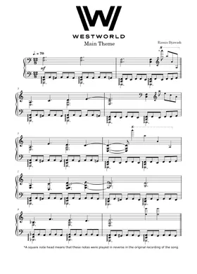 Free Westworld Theme by Ramin Djawadi sheet music | Download PDF or print  on Musescore.com