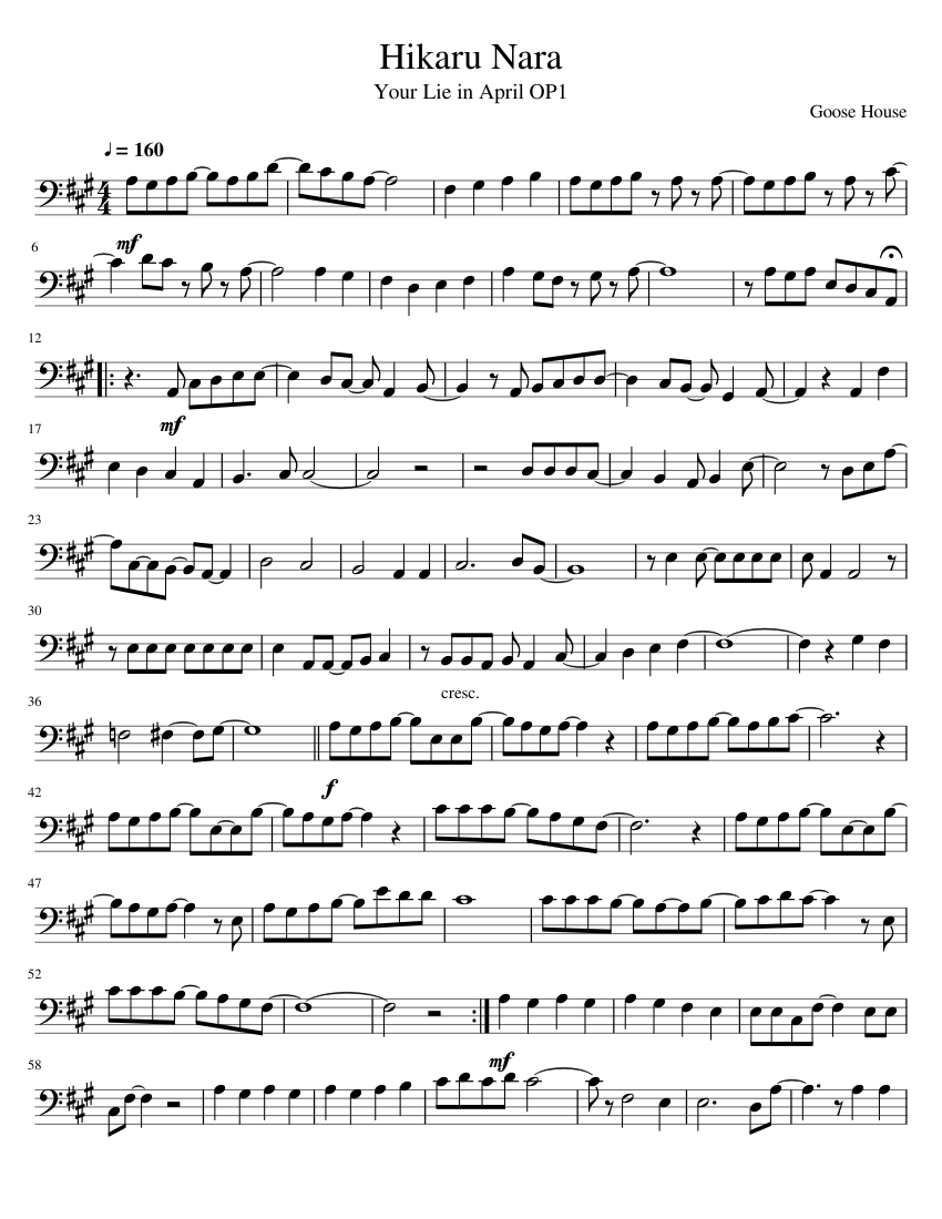 Hikaru nara Sheet music for Piano (Solo)