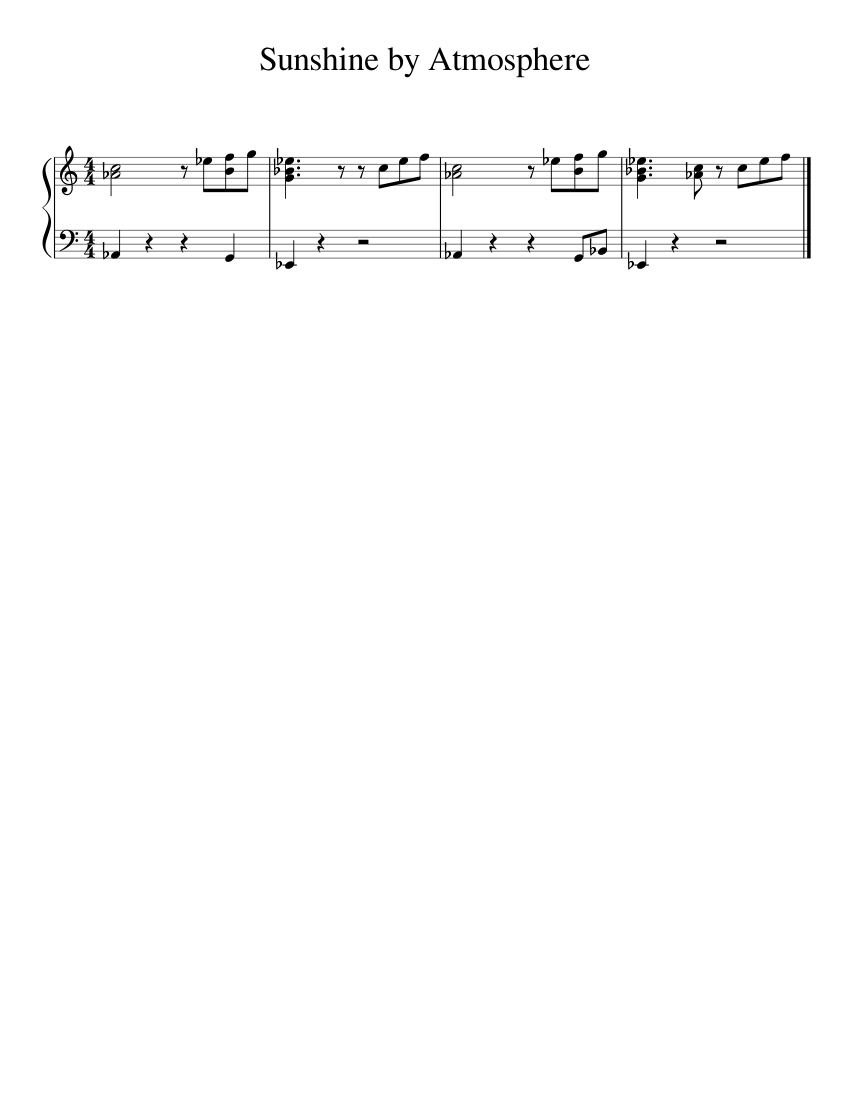 Sunshine Sheet music for Piano (Solo) | Musescore.com