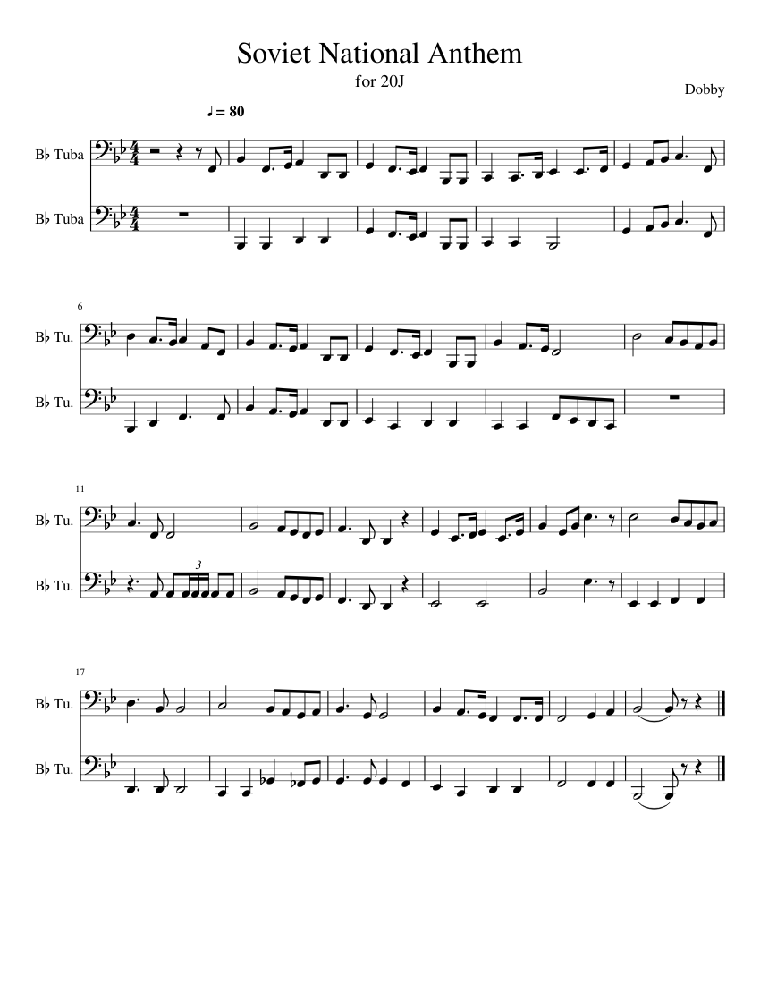 Soviet National Anthem Sheet music for Piano, Tuba (Mixed Trio) |  Musescore.com