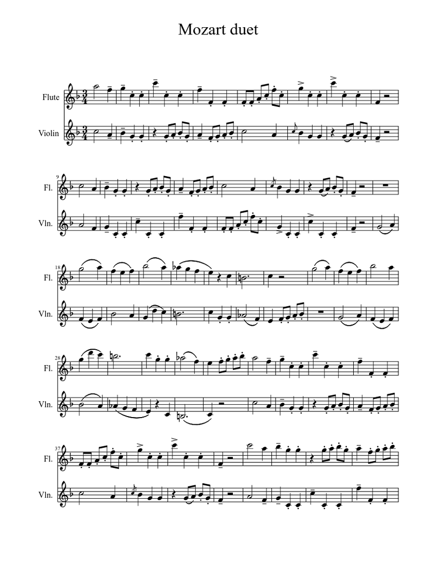 print in PDF or MIDI free sheet music for Duets by Misc arranged by lia.ale...