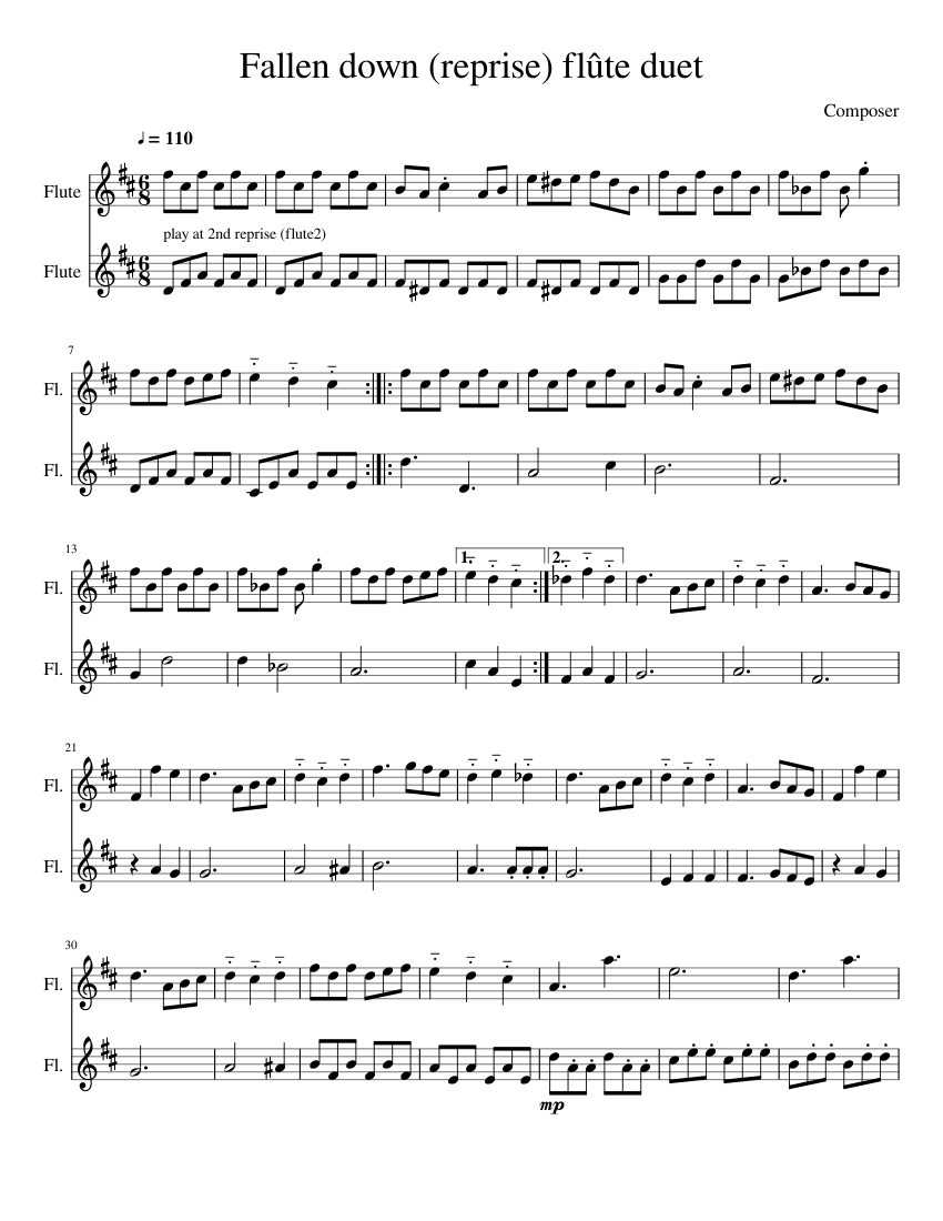 Download and print in PDF or MIDI free sheet music for Fallen Down by Toby ...