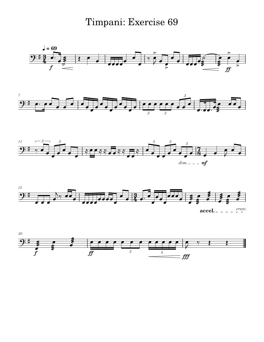 Timpani Exercise 69 Sheet music for Timpani (Solo)