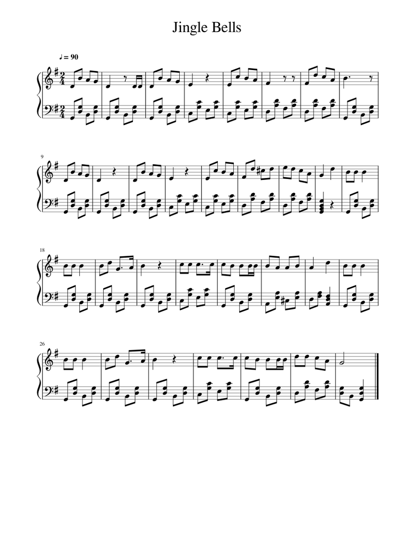 Jingle Bells Sheet music for Piano (Solo) | Musescore.com