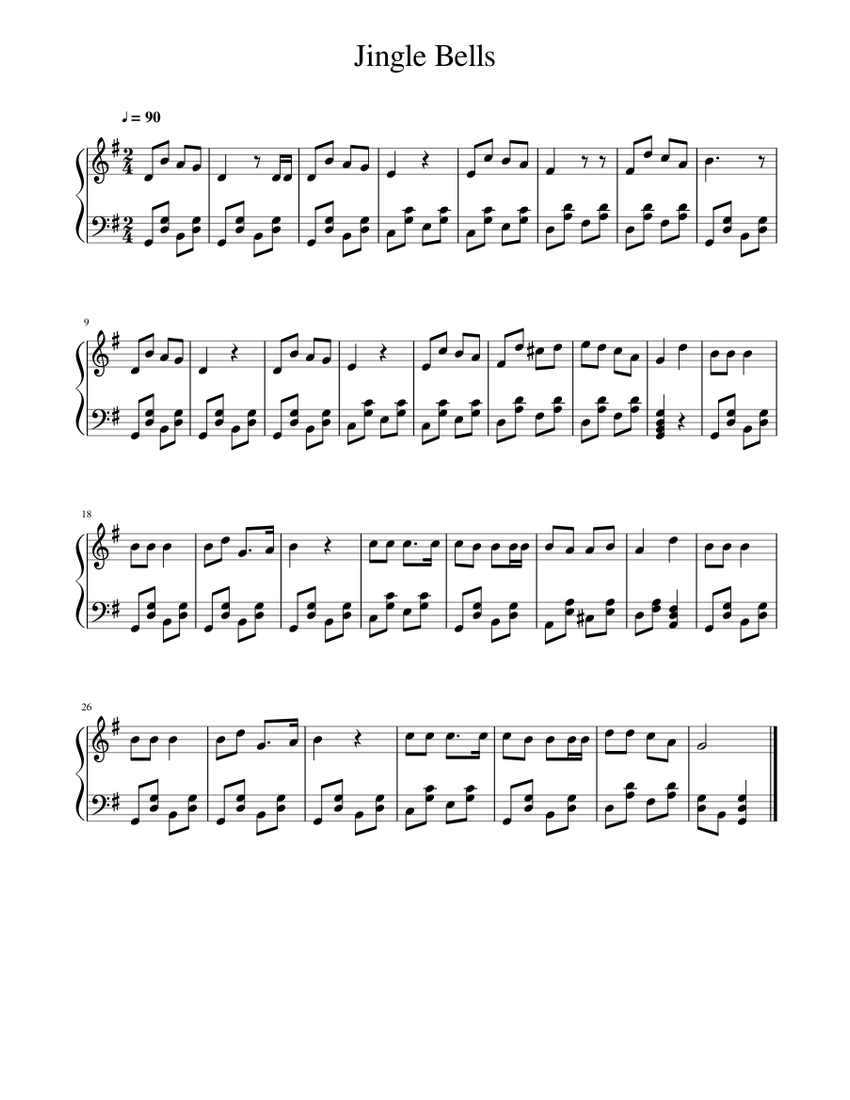 Jingle Bells Sheet music for Piano (Solo) Easy