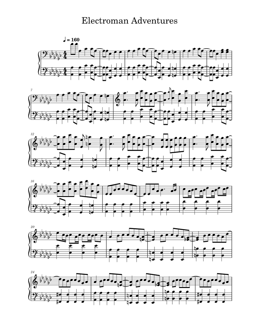 Electroman Adventures – Waterflame Sheet music for Piano (Solo) |  Musescore.com