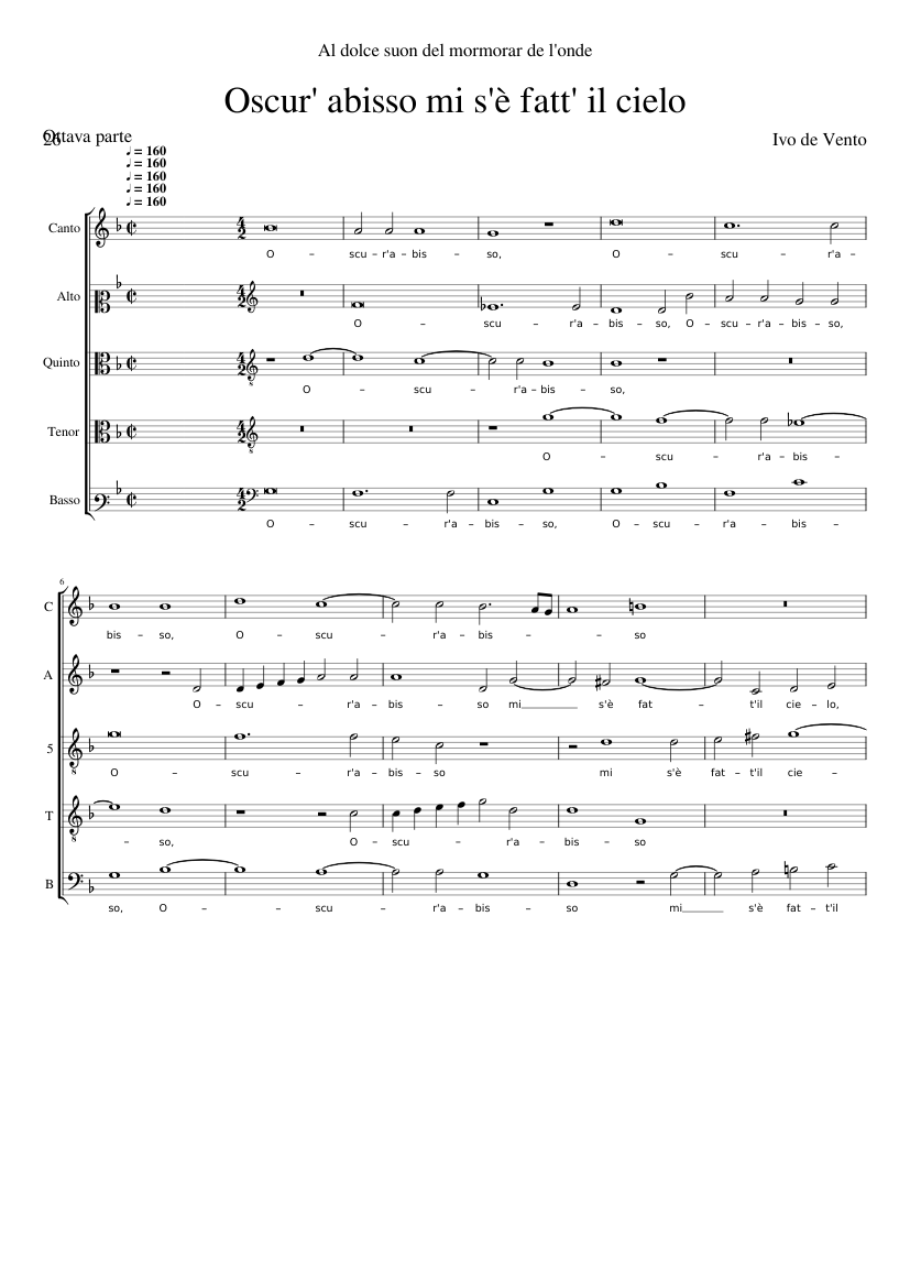 Oscur' abisso mi s'è fatt' il cielo