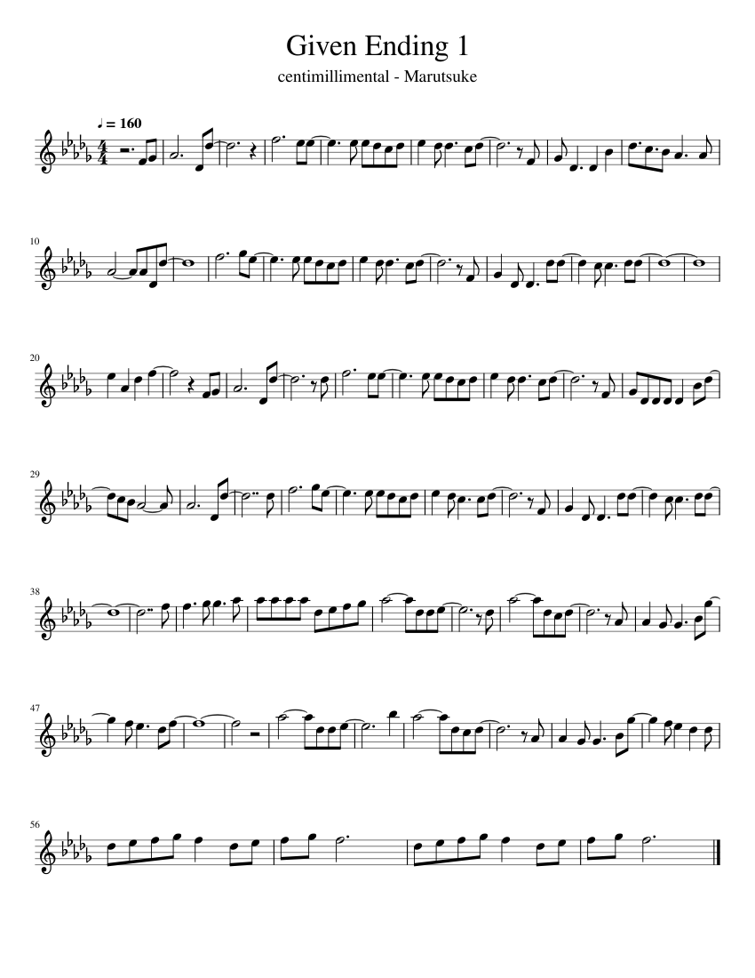 Higurashi no Naku Koro ni Sotsu Ending 1 Sheet music for Flute (Solo)