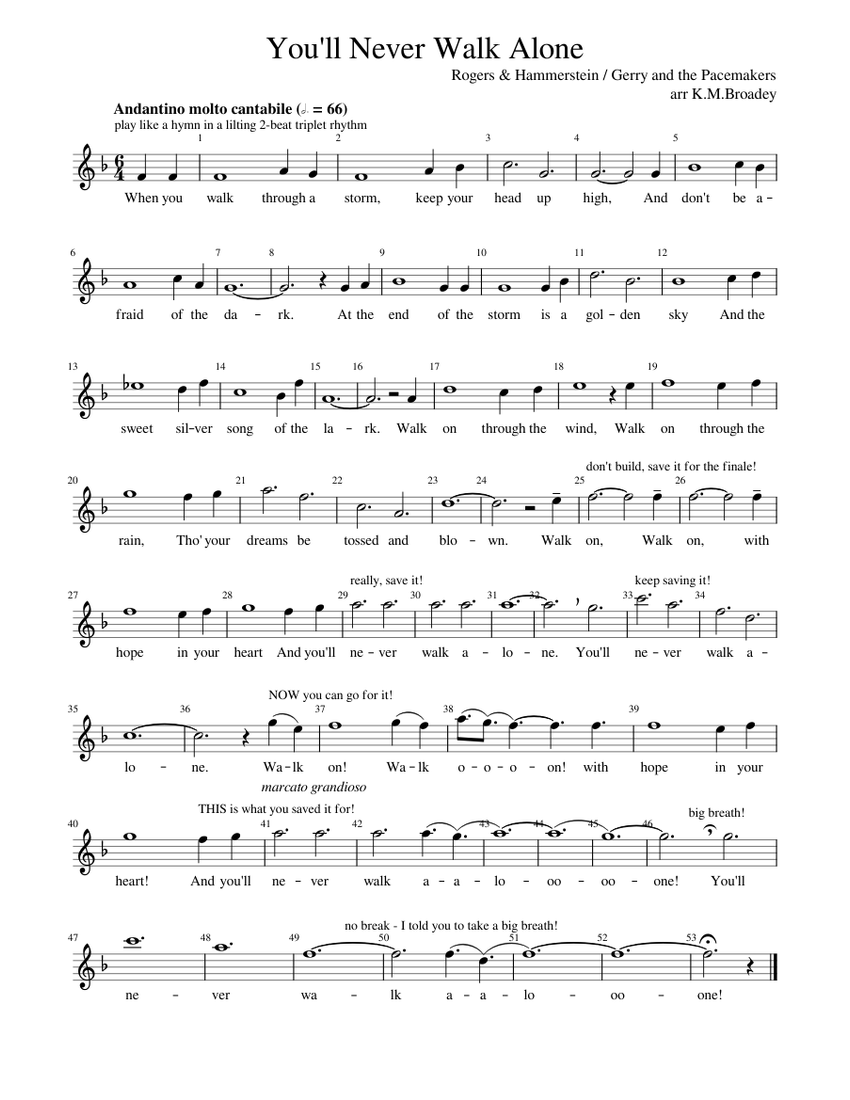 Youll_Never_Walk_Alone Sheet music for Trumpet in b-flat (Solo ...